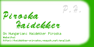 piroska haidekker business card